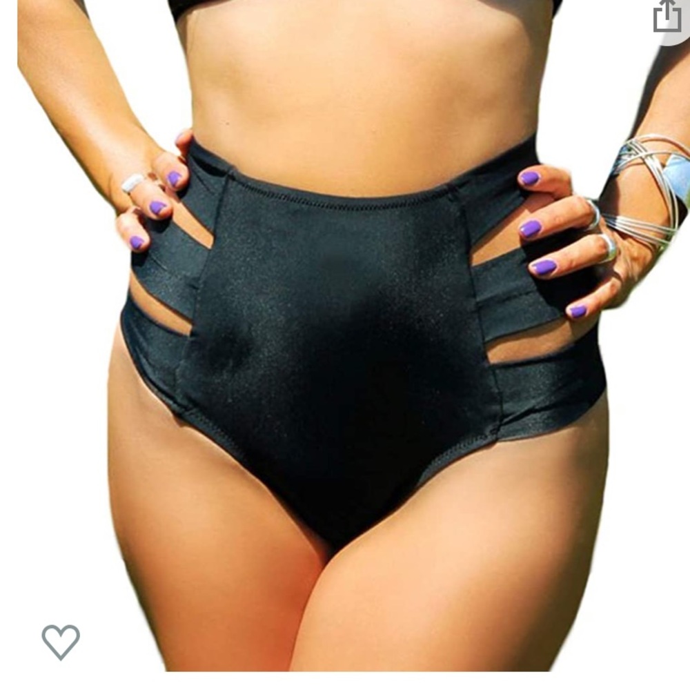 NWOT High waisted black bikini bottoms